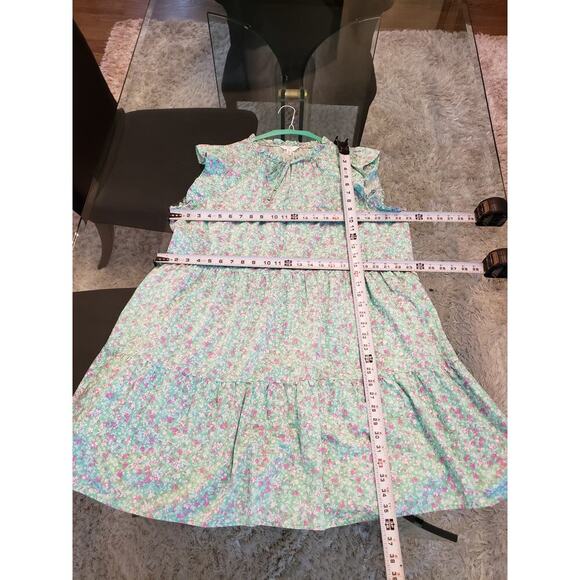 Time and Tru Dress Women Size XXL Green Pink Floral Cotton Ruffle Tiered Casual - Picture 13 of 13